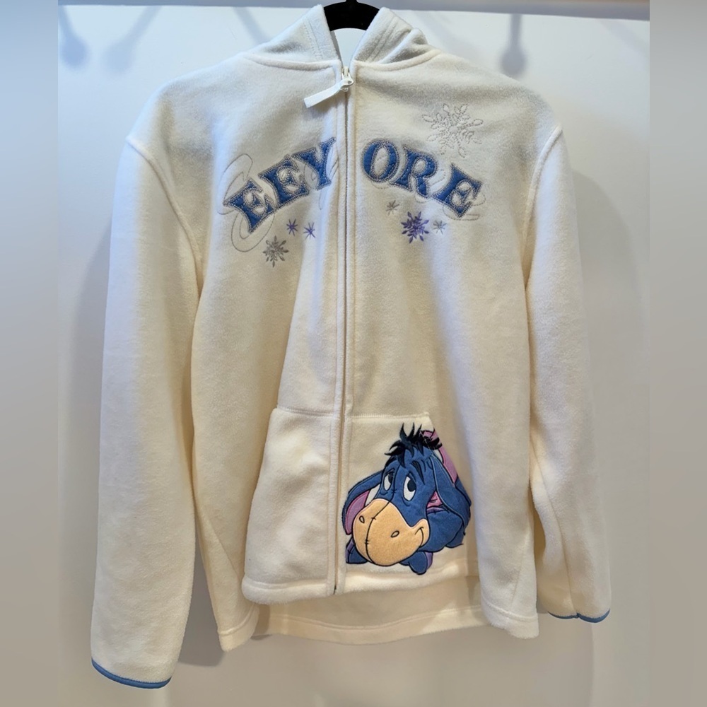 VINTAGE WONDERFUL WORLD OF DISNEY Eeyore Fleece Zip Up Jacket